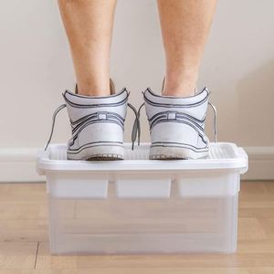 17 QT <b>Plastic</b> Storage Box with Building Baseplate Lid Stackable <b>Clear</b> <b>Container</b> for Organizing Lego Storage Box Wi - Product Image 2