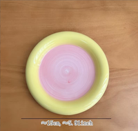 Assiettes minimalistes en céramique sous glaçure, style INS, pour desserts, gâteaux, collations, en forme de cœur, vaisselle moderne compatible micro-ondes