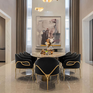 Nueva Silla de comedor <span class=keywords><strong>Chandra</strong></span> Art Gold Silla de comedor Light Luxury High-End Designer Respaldo Silla Personalización - Product Image 2