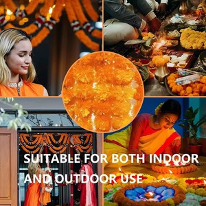 Decoración <span class=keywords><strong>de</strong></span> Boda India DIY, Día <span class=keywords><strong>de</strong></span> Muertos, Fiesta Mexicana, Día <span class=keywords><strong>de</strong></span> los Muertos, Diwali, Flor <span class=keywords><strong>de</strong></span> Caléndula Artificial <span class=keywords><strong>de</strong></span> Plástico - Product Image 6