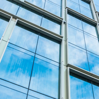 Verre trempé teinté avec revêtement réfléchissant la chaleur pour mur-rideau et façade extérieure d'hôtel