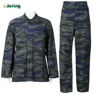 JinTeng 2023 Factory Men's 65% Polyester / 35% Cotton Rip-Stop Outdoor Uniform Pocket Greek Marine Dress Uniform BDU