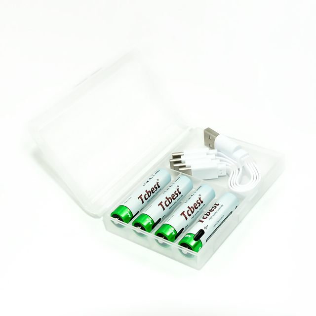 Lithium Ion Type-C AAA USB-C Rechargeable Battery 1.5V for Smart Meters Medical Equipment Electric Toys Cameras