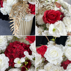 SUNWEDDING <span class=keywords><strong>Flores</strong></span> Realistas Blancas y Rojas <span class=keywords><strong>Flores</strong></span> Artificiales Rústicas para Ferias de Campo e Instalaciones de Bodas de Granero - Product Image 4