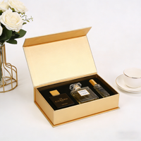 Boîtes à parfum en papier gaufré personnalisées à l'encre de soja, rabat magnétique, 50 ml, boîte cadeau de luxe vide pour parfum, emballage