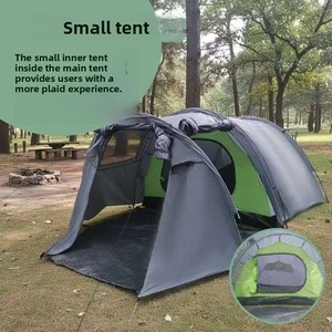 Nouvelle tente tunnel extérieure <span class=keywords><strong>pour</strong></span> <span class=keywords><strong>camping</strong></span>, grand espace, multifonction, protection solaire, multi-personnes, double couche, polyester 190T - Product Image 5