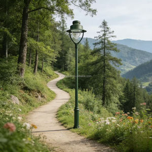 Farola de Estilo Europeo, Iluminación de Parque de Aluminio, Farola Victoriana LED de 60W para Jardín Residencial, Cabezal de Lámpara con Corona - Product Image 5