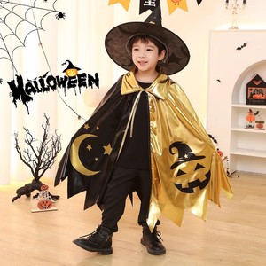 Ensemble <span class=keywords><strong>cape</strong></span> et chapeau de sorcier pour homme Halloween, kit de costume de <span class=keywords><strong>magicien</strong></span> en polyester, accessoires de fête - Product Image 1