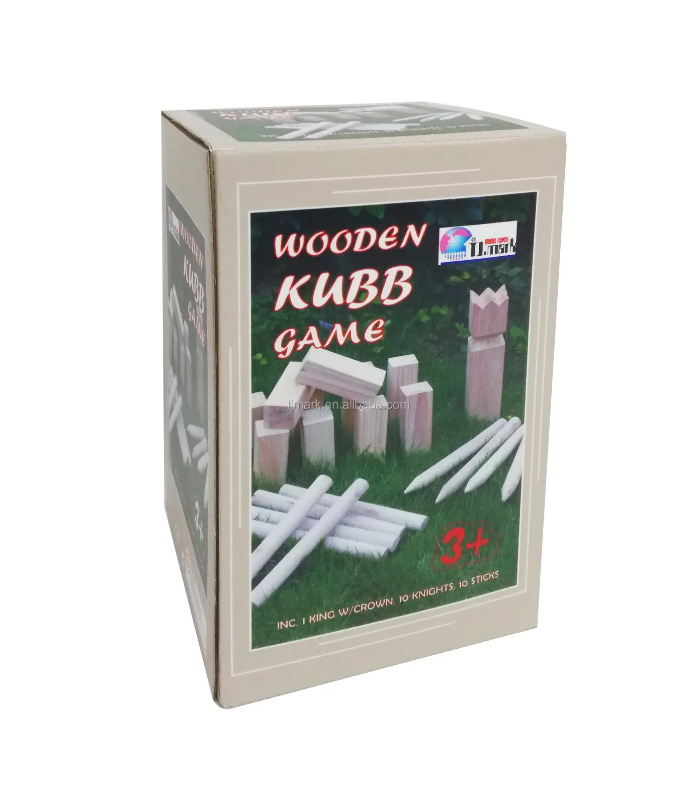 En bois kubb jeu jouet produits de sports de plein air pelouse jouet en bois bibliothèque boule roi et soldat