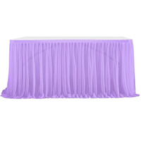 LAIYUE Jupe de table en tulle polyester plissée en mousseline, plusieurs tailles, pour décoration de table de mariage, fête, banquet, anniversaire, table de desserts
