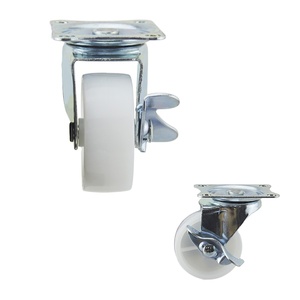 Kleine weiße 1/1,5/2/2,5/3/4 Zoll zum Tragen von Geräten PP Kunststoff drehbare feste Schiebetür-Lenkräder - Product Image 4