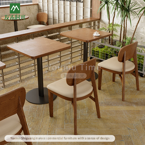 Set Tavolo da Pranzo Quadrato Personalizzato per Caffetterie, Ristoranti Fast Food, Arredamento Commerciale in Legno per Caffè e Ristoranti - Product Image 4