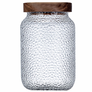 Eco-friendly Food Grade Kitchenware Cylinder Glass Food <b>Spice</b> Storage <b>Jar</b> Containers with Airtight Bamboo Lid - Product Image 1