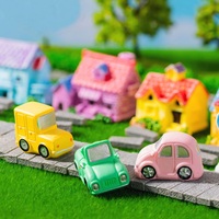 Miniatur mobil, set patung miniatur 3D dekorasi meja rumah DIY gaya baru