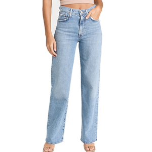 Jeans de Mezclilla Clásicos de Corte Recto y Tiro Medio para Mujer, con Mezcla de Algodón Elástico, Ajuste Cómodo y Lavado Atemporal para Uso Diario Informal - Product Image 5