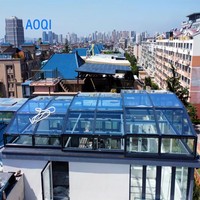 Aluminium-Legierung Ausziehbarer Wintergarten Glashaus 4-Jahreszeiten Mobile Wintergärten und Glashäuser für Villa Garten Pool Überdachung