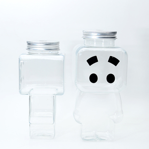 Botella Cuadrada de PET de 500 ml con Diseño Creativo de Muñeco de Dibujos Animados para Jugo, Té Negro, Refrescos, Bebidas Energéticas, Whisky, Celebridad de Internet, Gran Capacidad - Product Image 6