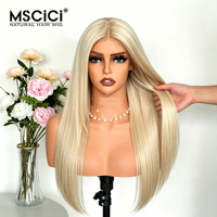 Perruque Lace Front HD Suisse 13x6 en Cheveux Humains Vierges Birmans, Lisse Naturel, Blond Platine, Nœuds Décolorés, Vente en Gros