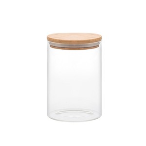 Ready for Shipping Glass Jar With Bamboo Lid Air Tight Stash Container With Easy Locked Lids