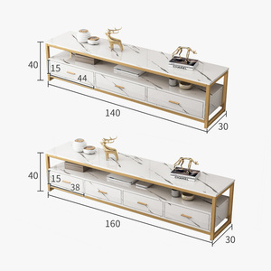 Meuble <span class=keywords><strong>TV</strong></span> pour chambre principale, petit appartement, meuble d'appoint moderne minimaliste, motif marbre, meuble d'appoint combiné - Product Image 6