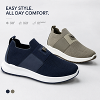 2026 Baskets Slip On Homme Personnalisées Flyknit PU Splicing Col Élastique Respirantes Légères Décontractées