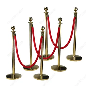 Traust Wholesale Outdoor Sign Stand Stainless Steel Black Pipe Queue Pole Barrier Post Stanchions Set For Crowd Control