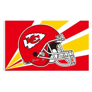 NFL KC chiefs Kansas City chiefs cờ 3x5 ft 100% polyester được sử dụng trong siêu Bát tùy chỉnh Kansas City KC chiefs cờ