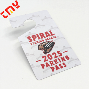 Tùy chỉnh gương chiếu hậu treo dấu hiệu tạm thời xe đậu xe vượt qua tái sử dụng giấy phép nhựa PVC <span class=keywords><strong>RFID</strong></span> đậu xe treo tag - Product Image 4