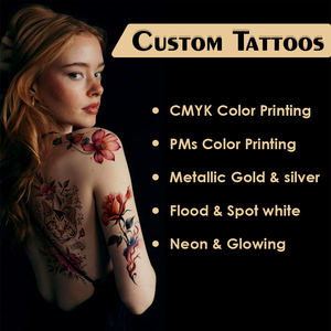 Adesivi per Tatuaggi <span class=keywords><strong>Temporanei</strong></span> Impermeabili <span class=keywords><strong>Personalizzati</strong></span> Tatuaggi Finti Bianchi Crea il Tuo Design a Trasferimento d'Acqua Atossico - Product Image 1