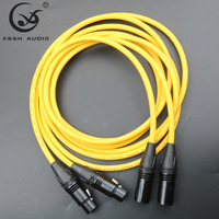 Câble audio XLR mâle vers femelle en cuivre pur OFC plaqué argent, câble HIFI blindé pour haut-parleur de voiture et microphone