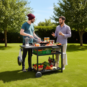 Carrello Bar da Esterno con Griglia D0100XTTM0G in Metallo per Cucina all'Aperto - Product Image 2