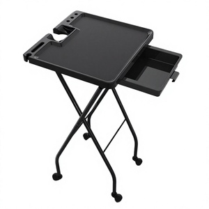 Modelling Division Equipment Plastic Beauty Salon Trolley Foldable 4-Wheel <b>Tray</b> with Magnetic Bowls Home Use - Product Image 5