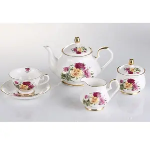 Top Grade Porcelain Dinner Sets Bone China with gold painted rimmed
