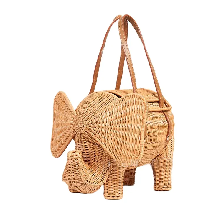 2022 fashion and environmental protection new rattan women's bag elephant bag