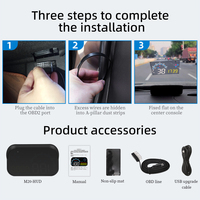 WiiYii Factory Direct M20 OBD2 GPS HUD 3.5" Écran LED Alerte de vitesse Affichage tête haute sur pare-brise de voiture Compteur de vitesse universel