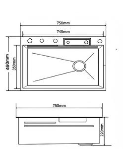 Évier de cuisine intelligent multifonctionnel en acier inoxydable moderne <span class=keywords><strong>avec</strong></span> <span class=keywords><strong>cascade</strong></span>, édition 2025 - Product Image 6