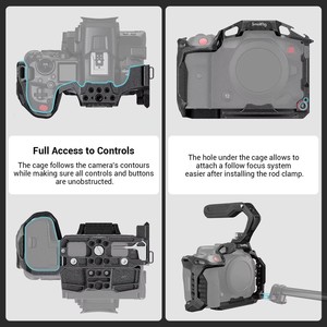 Pour SmallRig 3891 "Black Mamba" Cage de caméra et Kit de poche pour Canon <span class=keywords><strong>EOS</strong></span> <span class=keywords><strong>R5</strong></span> C Matériau en alliage d'aluminium durable - Product Image 6