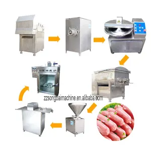 Ticari endüstriyel sosis yapma makinesi fiyat elektrikli kıyma makinesi sosis dolum üretim hattı