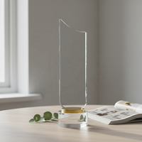 Trophées en verre cristal vierges personnalisés en gros avec bases rondes pour articles commémoratifs de compétition