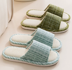 Chaussons d'été en coton et lin pour femmes, style petite fragrance, antidérapants, en lin <span class=keywords><strong>japonais</strong></span>, nouvelle collection, vente chaude - Product Image 1