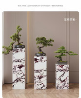 Support à fleurs mobile moderne en plaque de jadéite bleue, motif marbre, table d'appoint de salon, meuble TV, pièce d'appoint pour hôtels et showrooms