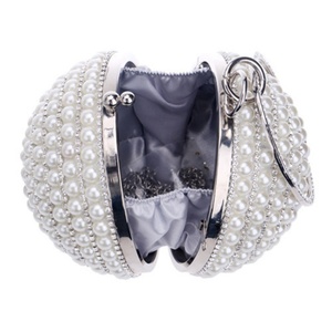 Bolso de mano con cuentas para mujer, decoración de perlas blancas, bolsos de noche, bolso de boda para la noche - Product Image 6