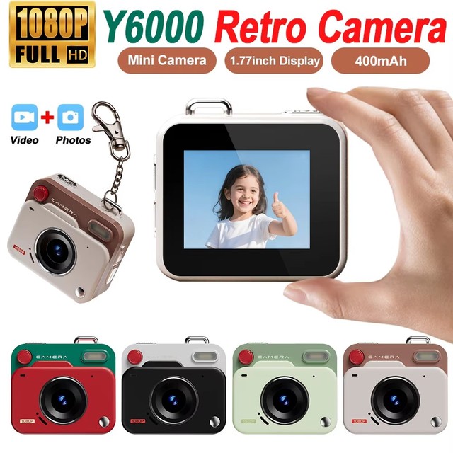 Thumb Camera HD 1080P Retro Mini Camera Portable With Screen Flash Lamp Cam Outdoor Travel Photo Recorder CCD Digital Cam