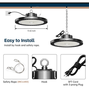Iluminación Industrial Comercial al por Mayor, Lámpara LED UFO Redonda de Alta Luminosidad de 100W 150W 200W IP65 para Almacenes y Talleres - Product Image 5