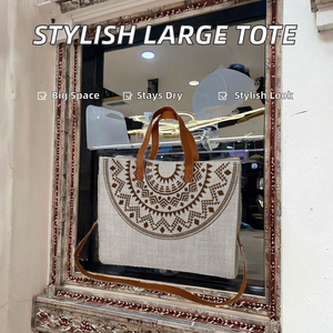 New Lady <b>Canvas</b> <b>Large</b> Capacity Japanese Printed Handbag Simple Spring Shoulder Crossbody Fashionable Korean Tote <b>Bag</b> - Product Image 2