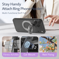 Nouveau support de téléphone magnétique multifonctionnel à 3 anneaux creux pour aromathérapie, double face, 360° °   Support de téléphone rotatif et pliable pour voiture