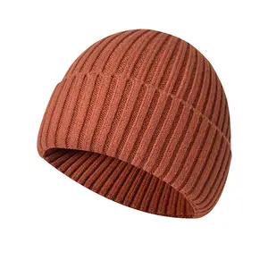 定制帽子新款设计男女通用冬季针织帽子柔软保暖高品质针织平纹豆豆