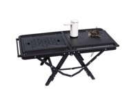 Table de camping pliable IGT, convertible, portable, en aluminium, hauteur réglable, résistante à la chaleur, écologique, rangement, barbecue, pique-nique, plage