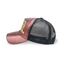 Gorra de camionero de cuero sintético con bordado personalizado, alta calidad, venta al por mayor