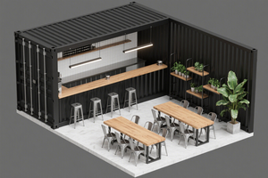 Hợp thời trang <span class=keywords><strong>Modular</strong></span> cafe đúc sẵn <span class=keywords><strong>container</strong></span> Xây Dựng Thương mại ngoài trời di động nhà cà phê với Sandwich Panel vật liệu thép - Product Image 6